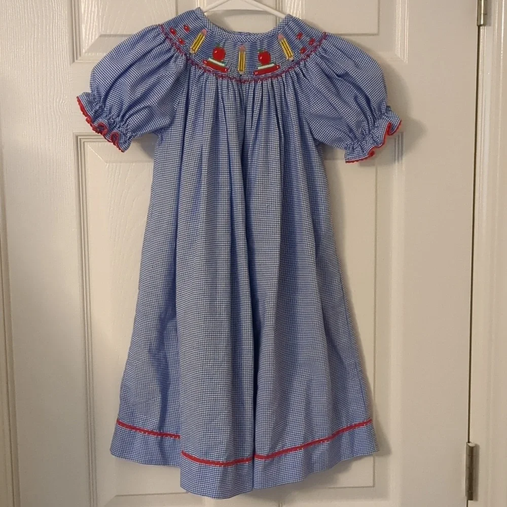 Silly Goose Back to School Smocked Dress - Picture 1 of 7